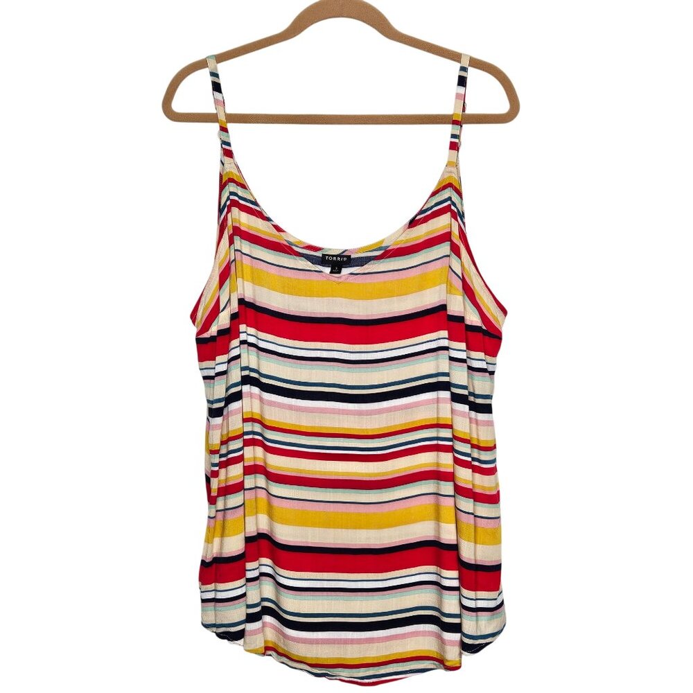Torrid Womens Multicolor Striped Sleeveless Spaghetti Camisole Top Flowy 3 3X‎